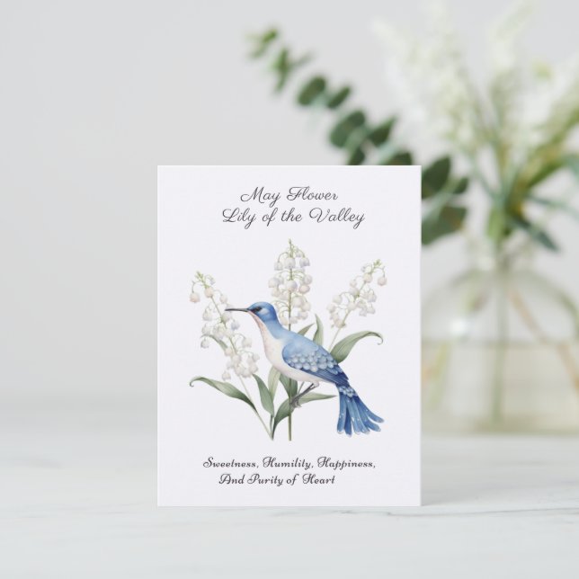 Maio Mês do Nascimento Flor Lily do Vale Aniversár (Em pé/Frente)
