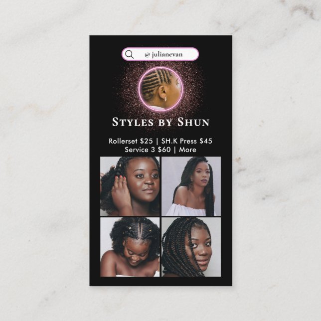 Maior Cartão de visita de embraiagem de texto (Frente)