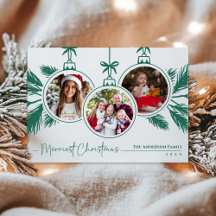 Mais Alegre Natal 3 Colagem de Fotos Ornamento Pin