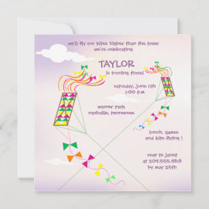 Mais alto - convites de aniversário para kites - 6