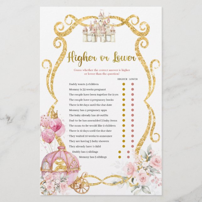 Mais alto Real Princesa ou Cartão Inferior de Jogo (Frente)