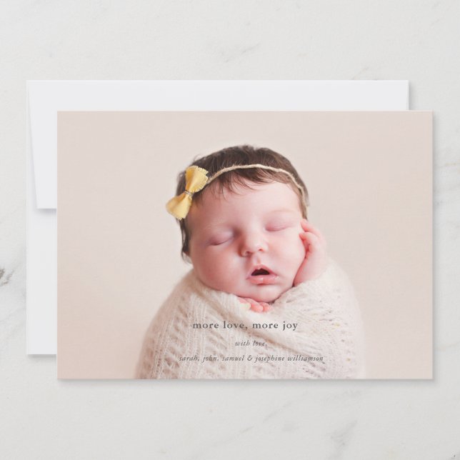 Mais amor, mais alegria | Anúncio de nascimento de (Frente)