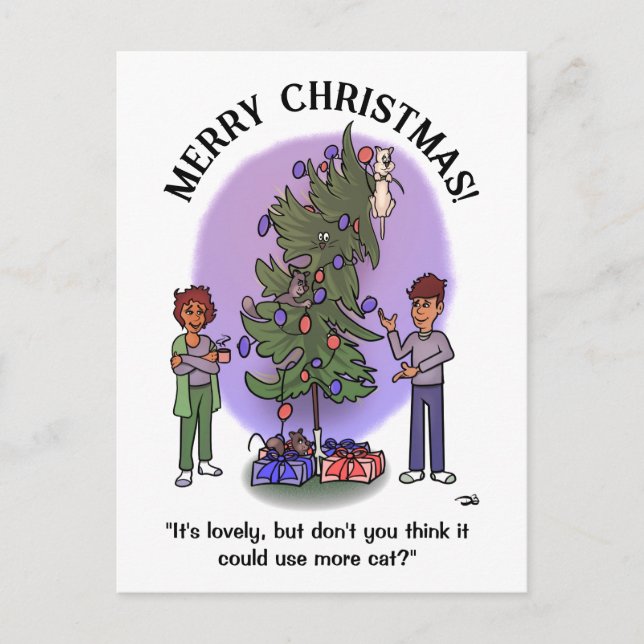 Mais Cartões de Natal Cat (Frente)