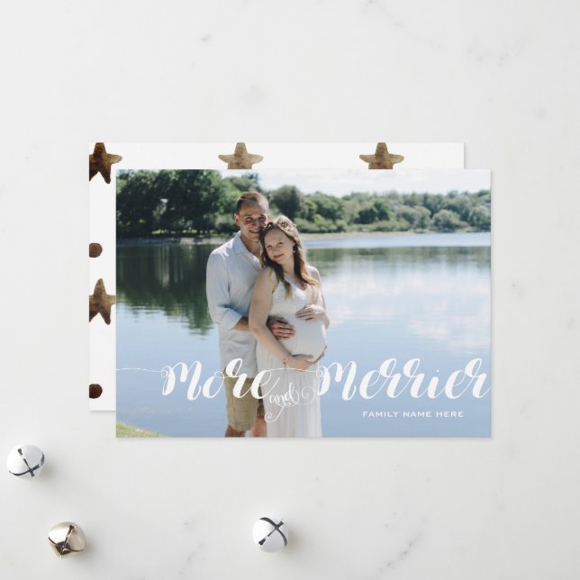 Mais e Merrier Cartão de Férias Fotográficas (Frente/Verso In Situ)