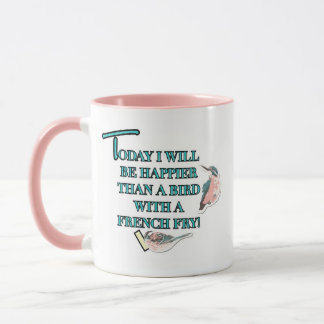 Mais feliz do que um pássaro com uma caneca