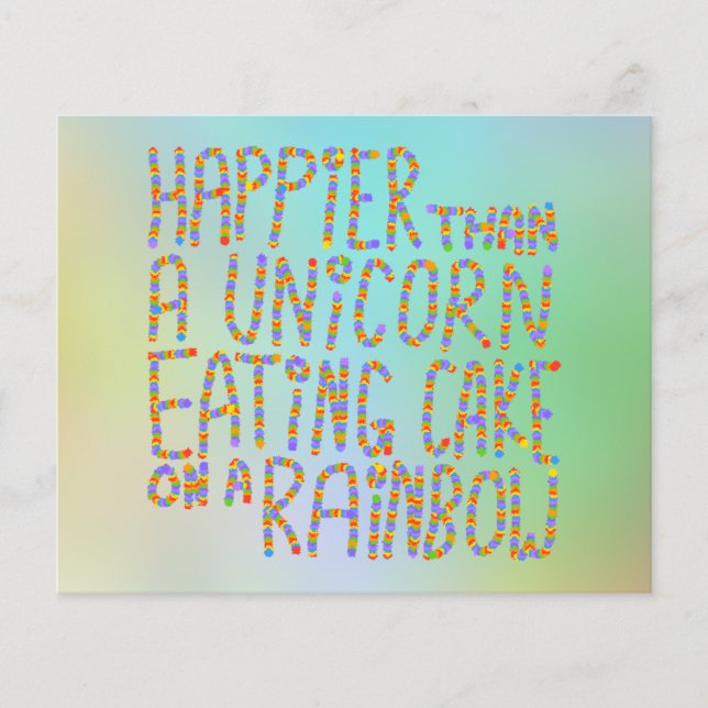 Mais Feliz Que Um Bolo De Unicórnio Comendo Num Ar (Frente)