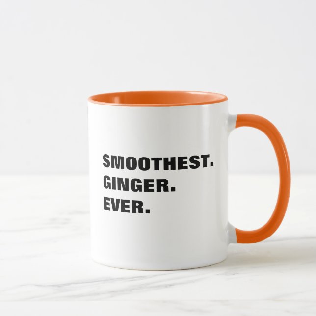 "Mais liso. Gengibre. Nunca." caneca do gato do (Direita)