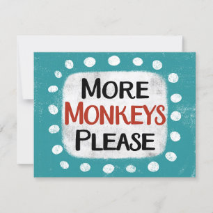 Mais macacos Por Favor Saudação Cartão
