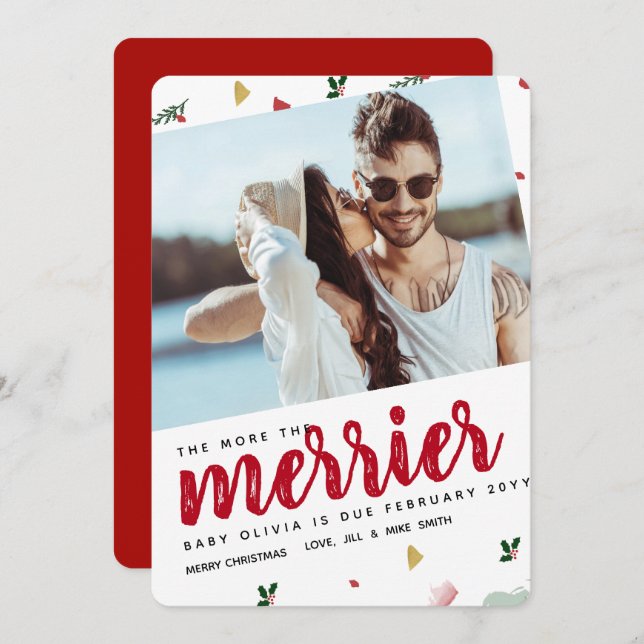 Mais O Anúncio De Gravidez De Natal Mais Feliz (Frente/Verso)