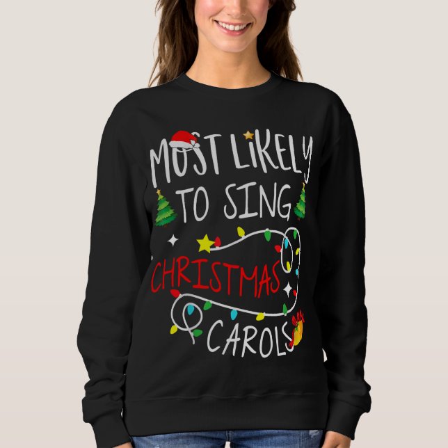 mais propenso a camisas de natal cantar natal (Frente)