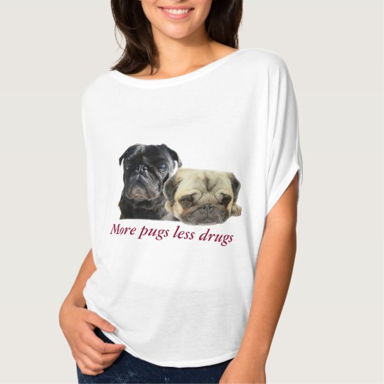 Mais pugs menos drogas - 2 pugs camiseta
