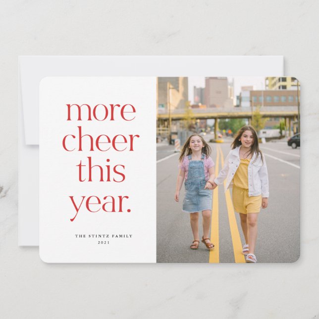 Mais Saúde Este Ano Cartão de Natal Vermelho (Frente)