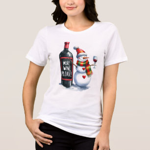 Mais vinho, por favor, engraçado Bebendo de Snowma