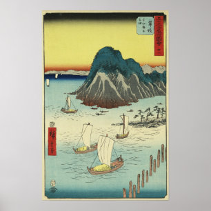 Maisaka, Japão: Impressão em Xilogravura Vintage U