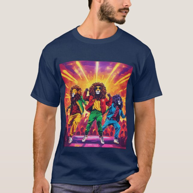 Majestade Mística: Camiseta Energética do Leão Azu (Frente)