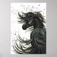 Majestade Mustang por BiHrLe Poster do Cavalo Negr