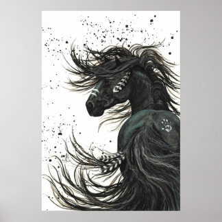 Majestade Mustang por BiHrLe Poster do Cavalo Negr