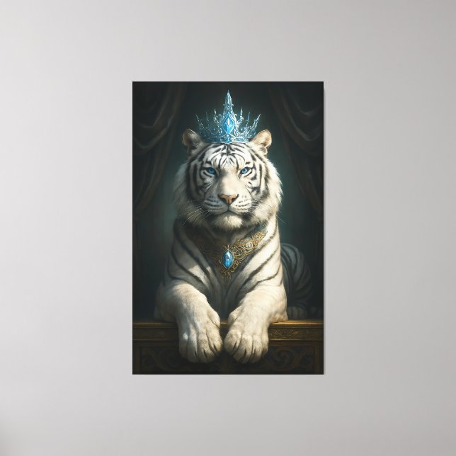 Majestic Blue Crown White Tiger · Fine Art Canvas  (Frente)