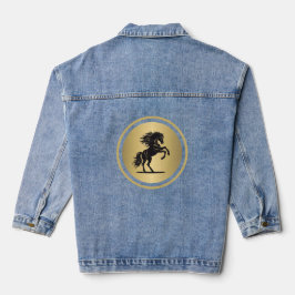 Majestic Gold Bucking Horse Denim Jacket