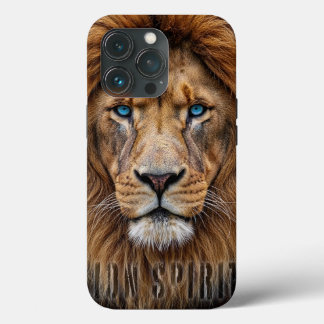 Majestic Lion Face with Blue Eyes | Wildlife Anima