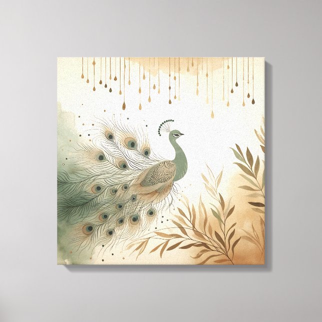 Majestic Peacock Canvas Print – Vibrant Feathers  (Frente)