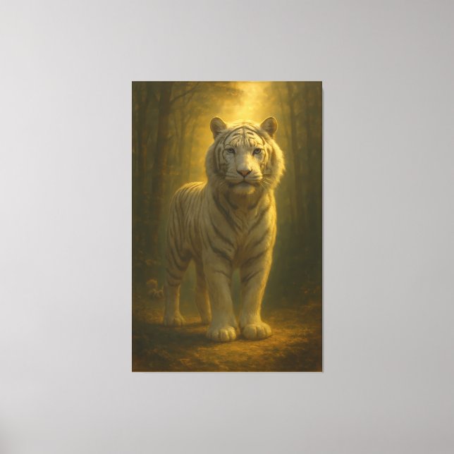 Majestic White Tiger – Fine Art Premium Canvas (Frente)