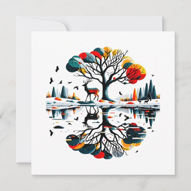 Majestosa estátua na Floresta de inverno de Snowy (Frente)