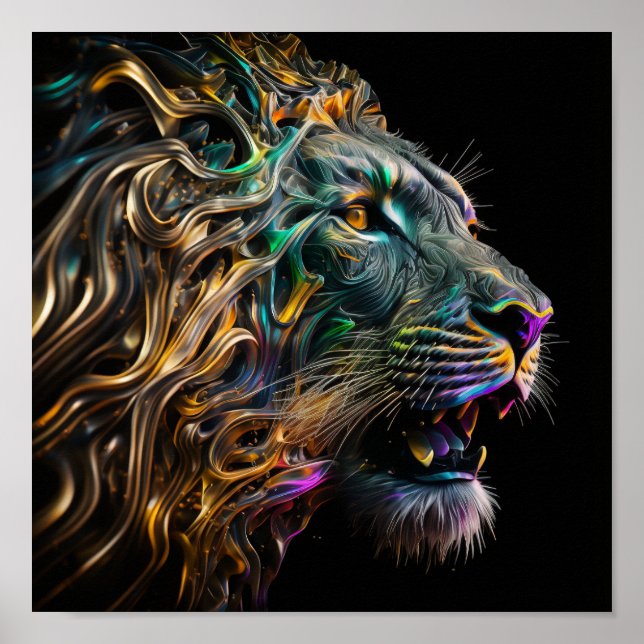 Majestueuze Leeuw Poster (Frente)