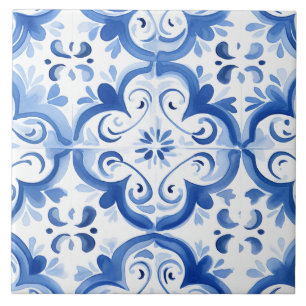 Majolica, azulejos azuis, azulejos Sicilianos, Azu