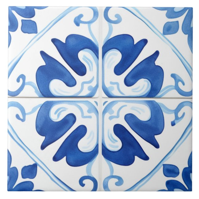 Majolica,azulejos azuis,azulejos Sicilianos,Azulej (Frente)