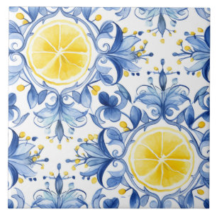 Majolica,azulejos azuis,azulejos Sicilianos,Azulej