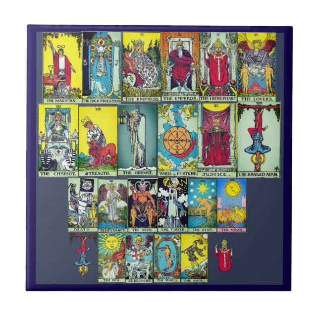 Major Arcana Tarot Cards Ceramic Tile (Frente)