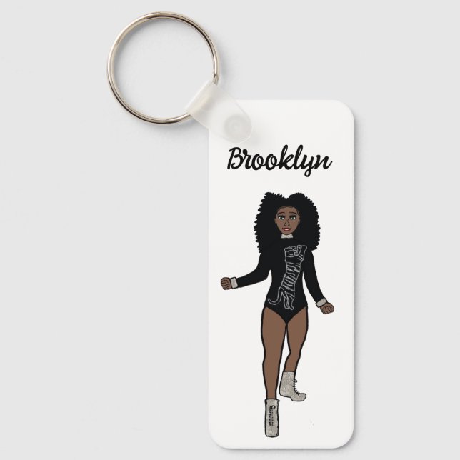 Majorette/ Dançarina Chaveiro Black Silver Tiger A (Frente)