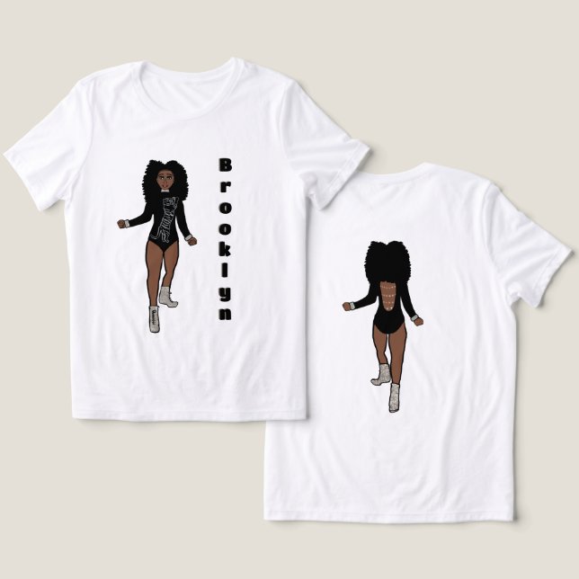 Majorette/ Dançarina Tee Black Silver Tiger A (Design Frente e Verso)