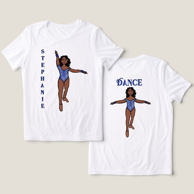 Majorette/ Dançarina Tee Blue Animal (Design Frente e Verso)