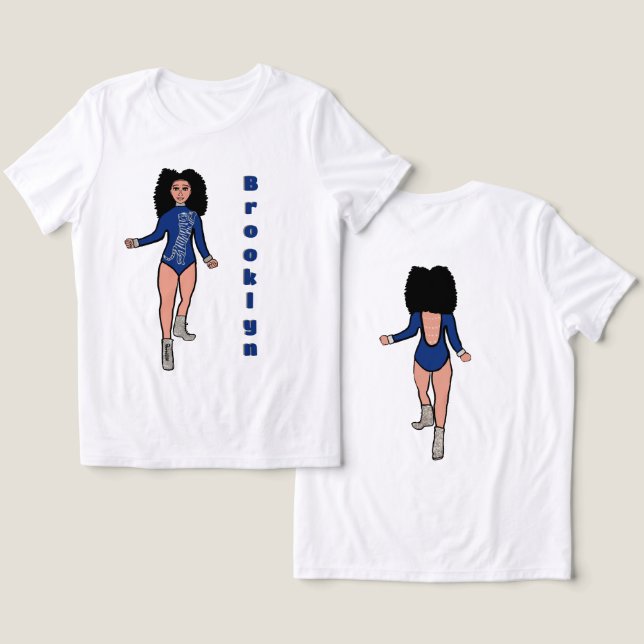 Majorette/ Dançarina Tee Blue Silver Tiger B (Design Frente e Verso)