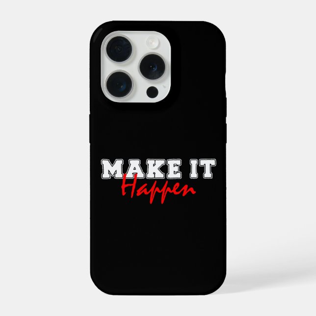Make It Happen – Bold Red Motivational Quote Desig (Verso)
