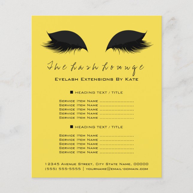 Makeup Artist Beaust Salon Flyer Black Yellow (Frente)