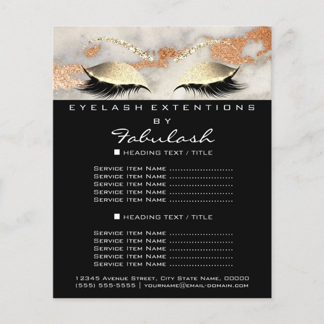 Makeup Artist Beaust Salon Flyer Marble Coral Dour (Frente)