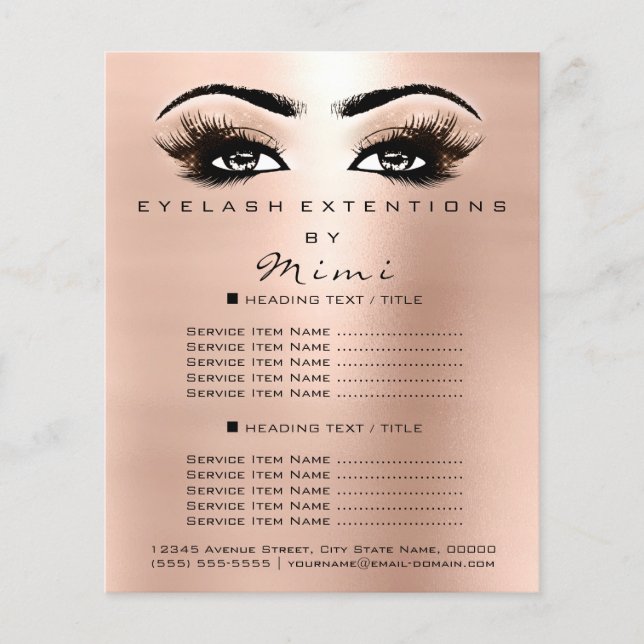 Makeup Artist Beaust Salon Lashes Flyer Rosa Doura (Frente)