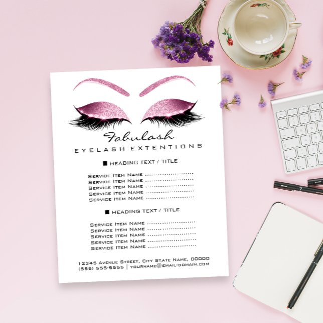 Makeup Artist Beaut Salon Price List Flyer Pink (Makeup Artist Beauty Salon Price List Flyer Pink)