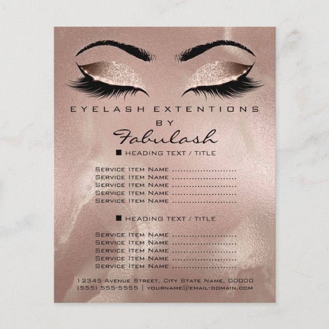 Makeup Artist Beauty Salon Glitter Flyer Skinny (Frente)