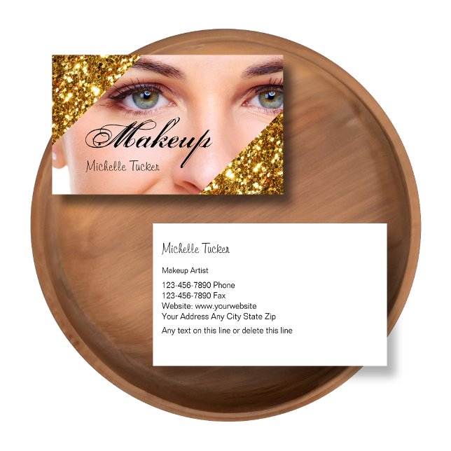 Makeup Artist Cartões de visitas (Glitzy makeup artist business cards by custom business templates)