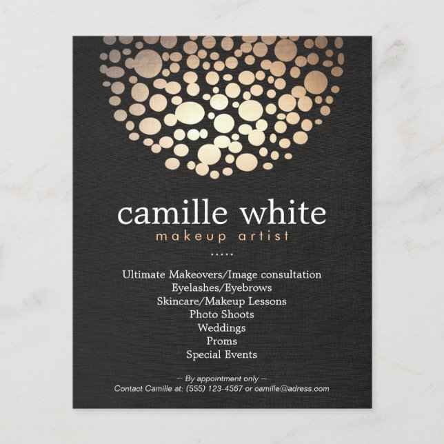 Makeup Artist Dourado Circles Beauty Salon Menu (Frente)