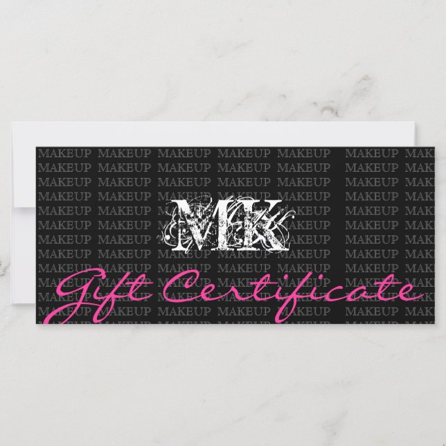 Makeup Artist Gift Certificate Rosa (Frente)