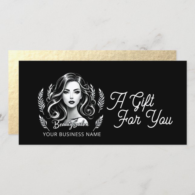 Makeup Artist Hair Stylist Modern Black White Dour (Frente/Verso)