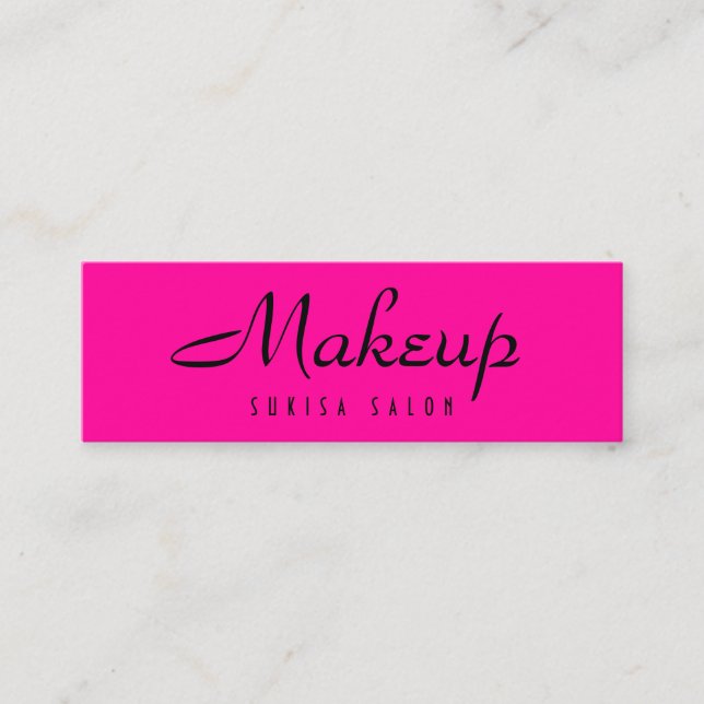 Makeup Artist Hot Pink Skinny Cartões de visitas (Frente)