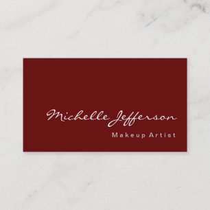 Makeup Artist Modern Simple Red Cartão de visita