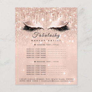 Makeup Artist Salon Glitter Flyer Rosa Price List1