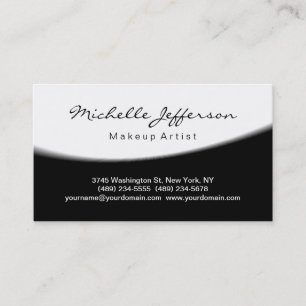 Makeup Artist Script Black White Cartão de visita